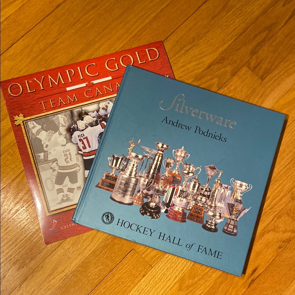 Silverware Hockey Hall of Fame Book and Olympic Gold Team Canada Calendar Set